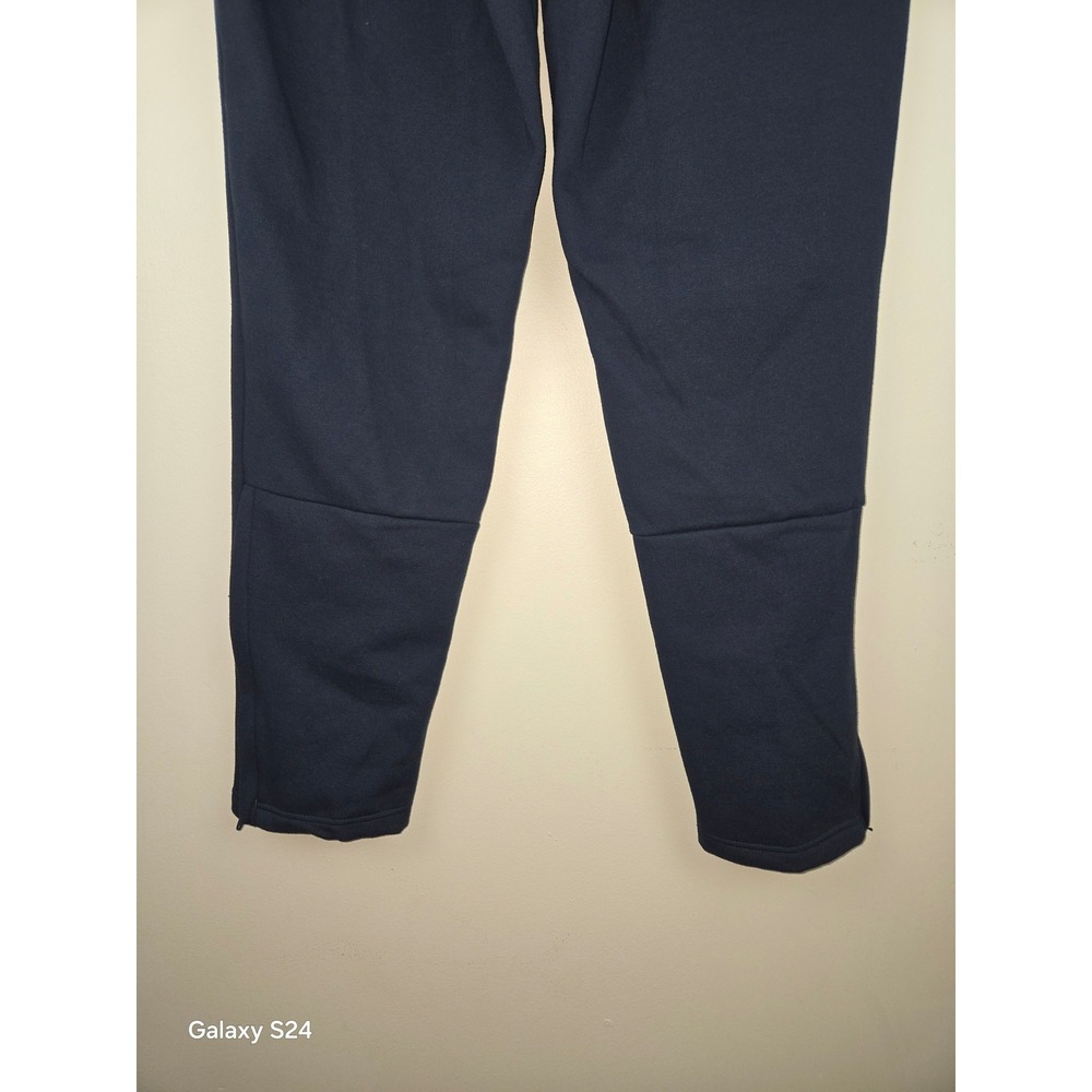 Adidas Mens M FL Taper Pant Navy Blue Fleece Joggers Ankle Zip JP0373 XL New - Picture 8 of 11